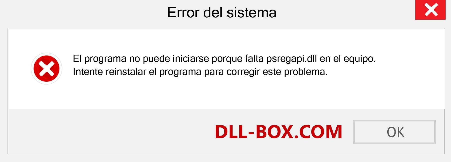 ¿Falta el archivo psregapi.dll ?. Descargar para Windows 7, 8, 10 - Corregir psregapi dll Missing Error en Windows, fotos, imágenes